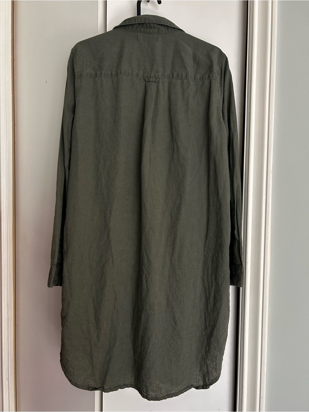 Olive Green Long Button-Up Women’s Shirt - Picture 3 of 11